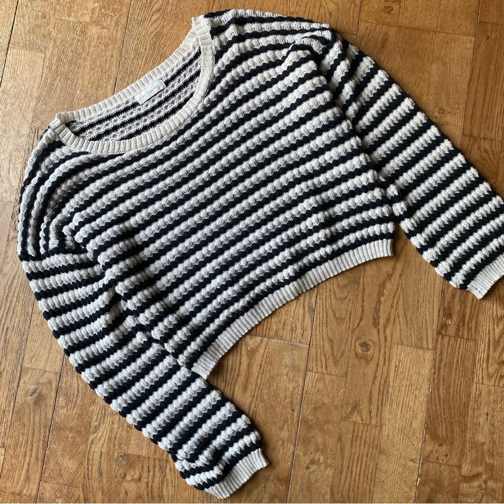 By Together Black and White Striped Sweater